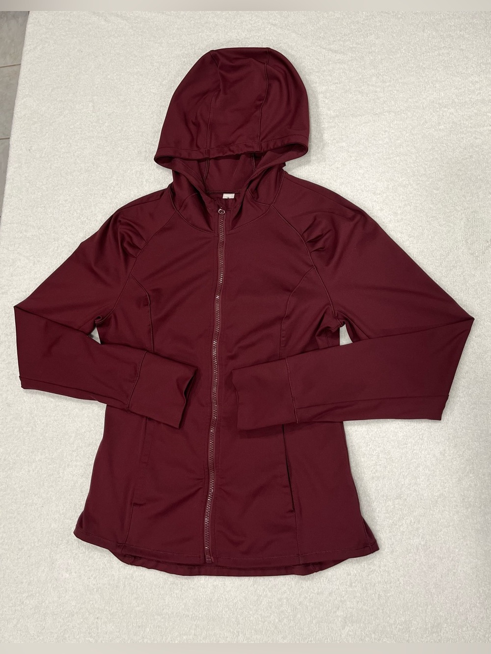 Yogalicious Lux Hooded Zip Jacket in Deep Burgundy